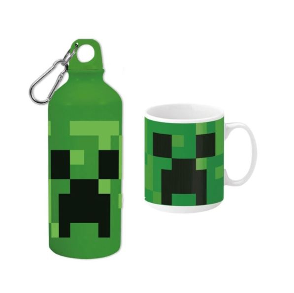 Set cana ceramica si sticla aluminiu Minecraft 500ml [1]