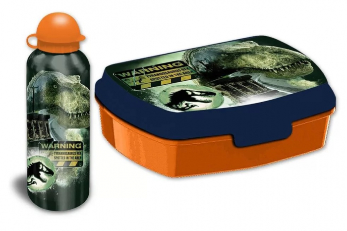 Set cutie sandwich si sticla apa din aluminiu 500ml Jurassic World [2]