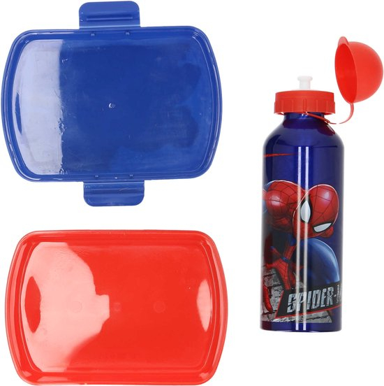 Set cutie sandwich si sticla apa din aluminiu 500ml Spiderman [6]