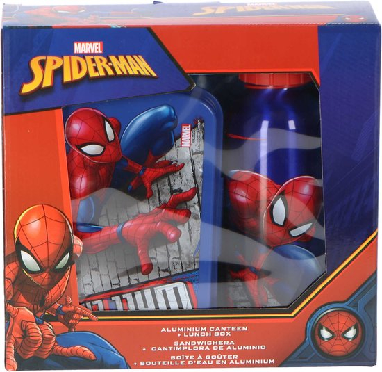 Set cutie sandwich si sticla apa din aluminiu 500ml Spiderman [5]