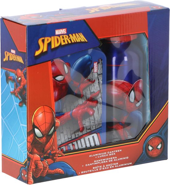 Set cutie sandwich si sticla apa din aluminiu 500ml Spiderman [8]