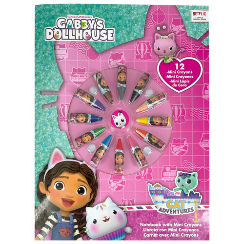 Set de colorat Gabby's Dollhouse, 12 mini creioane si caiet, 28x21x1.5cm [1]