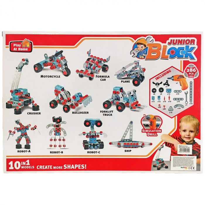 Set de constructii Junior Block 280 piese si bormasina cu baterii [3]