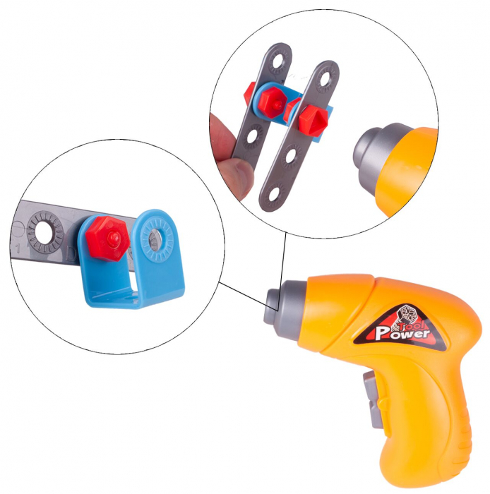 Set de constructii Junior Block 280 piese si bormasina cu baterii [9]