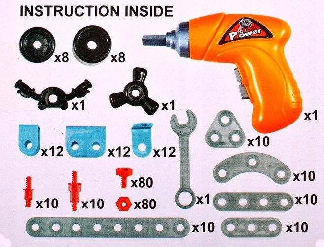 Set de constructii Junior Block 280 piese si bormasina cu baterii [4]