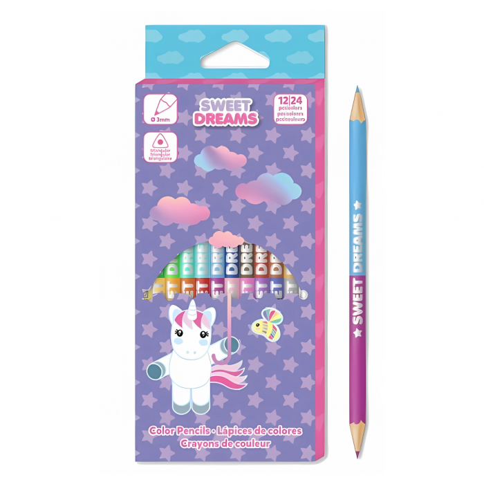 Set de creioane colorate cu dou─â capete - Sweet Dreams, 12 buc - 24 culori [1]