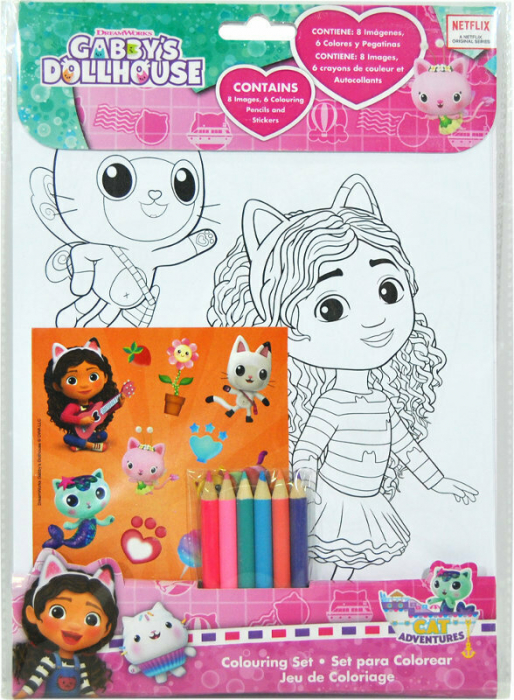 Set de Desen cu Autocolante Gabby's Dollhouse 8 file [3]