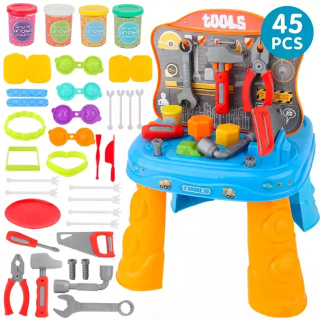 Set de Joaca 2 in 1 - Banc de Scule si Plastilina 45 piese [4]