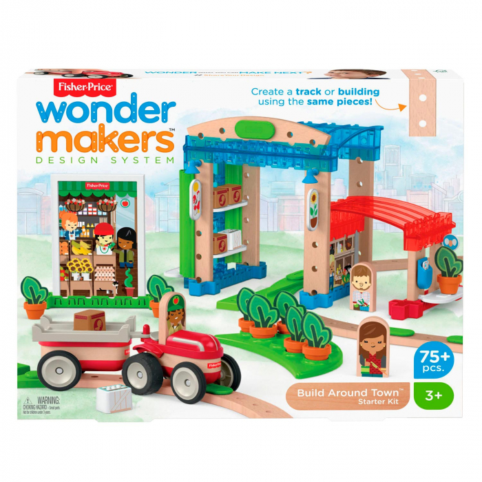 Set de joaca din lemn Fisher Price Wonder Makers ΓÇô Construieste in jurul orasului 75 piese [2]