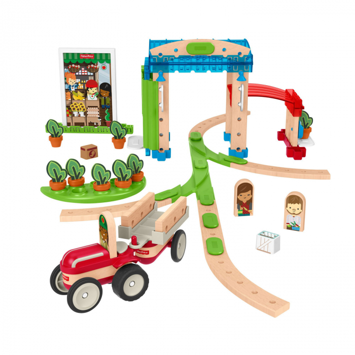 Set de joaca din lemn Fisher Price Wonder Makers ΓÇô Construieste in jurul orasului 75 piese [3]
