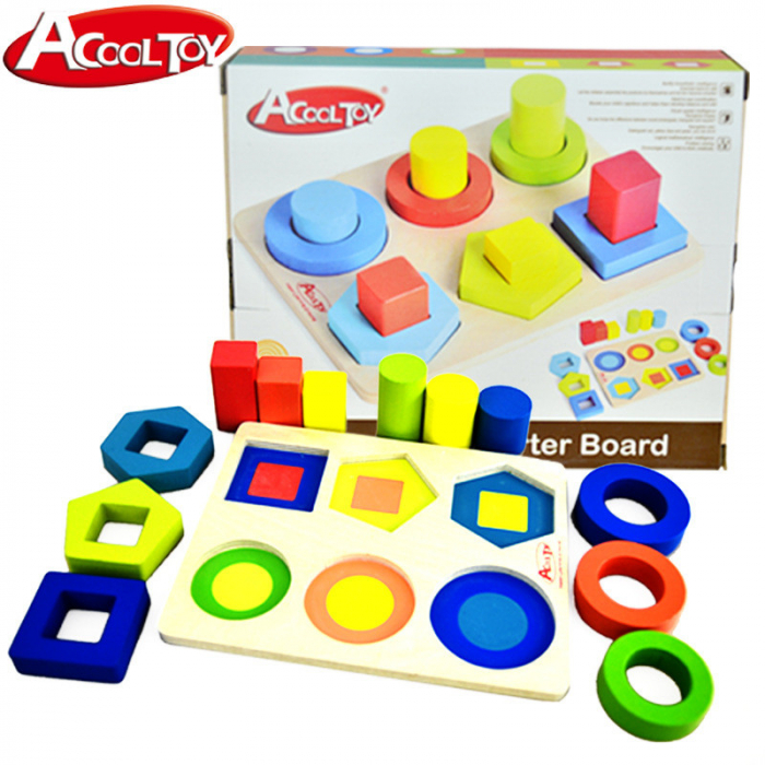 Set din lemn stivuire forme geometrice, 12 piese [6]