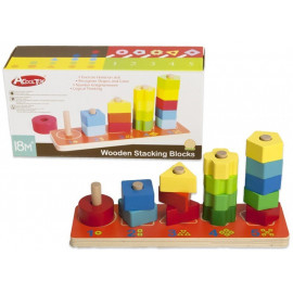 Set din lemn stivuire forme geometrice, 16 piese [2]