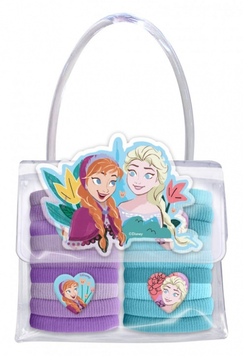 Set elastice par Frozen Disney, 18 piese, mov si turcoaz, 20x85x105mm [1]