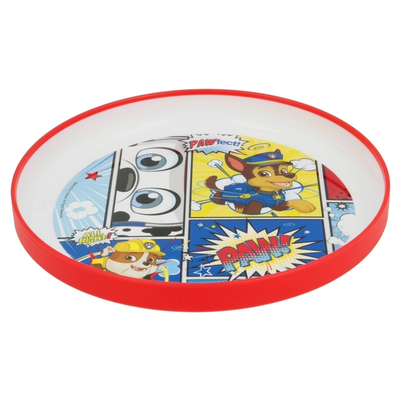 Set farfurie 19.6x19.6x2.5 cm si pahar 250 ml, antiderapante, Paw Patrol [3]