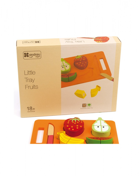Set 4 fructe feliate, lemn [3]