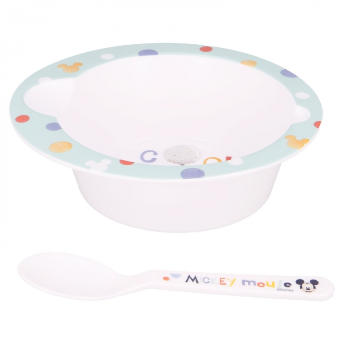 Set mic dejun 2 piese, castron si lingurita, Mickey Mouse Baby [2]