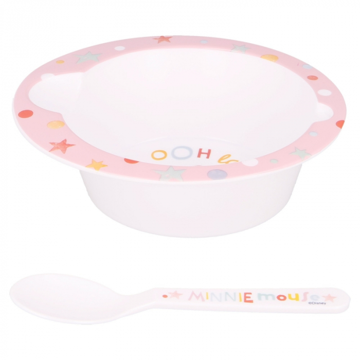 Set mic dejun 2 piese, castron si lingurita, Minnie Mouse Baby [2]