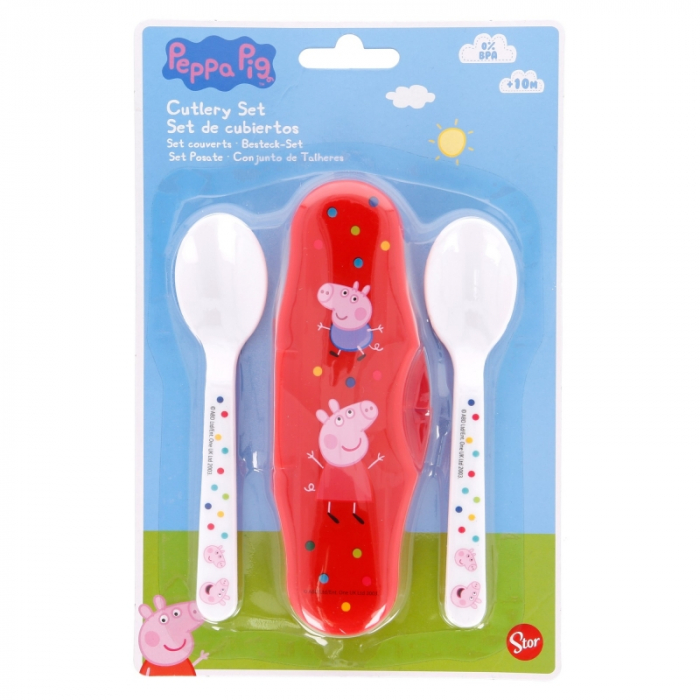 Set mic dejun 2 tacamuri plastic si cutie depozitare travel Peppa Pig [2]
