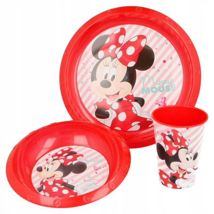 Set mic dejun plastic 3 piese Minnie Mouse [1]