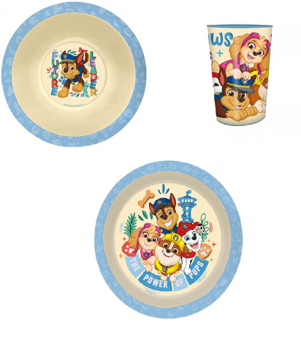 Set mic dejun plastic 3 piese Paw Patrol Power of Pups [1]