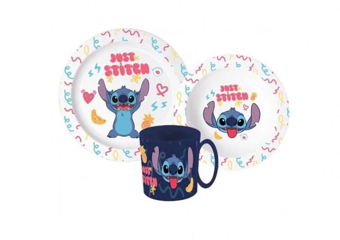 Set mic dejun plastic 3 piese Lilo&Stitch [1]