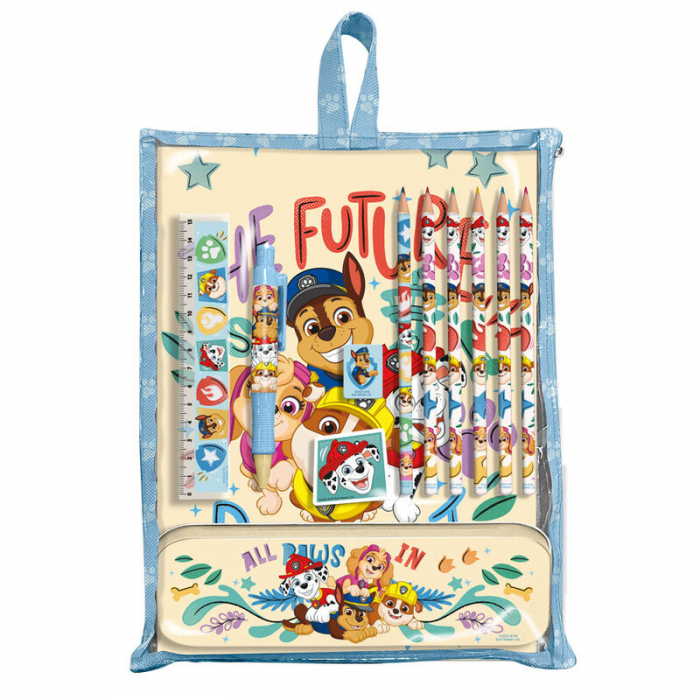 Set papetarie 12 piese cu penar metalic Paw Patrol, 29x21x3 cm [1]