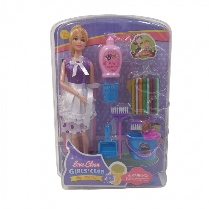 Set Papusa si accesorii de curatenie, Mega Creative, 30 cm [4]