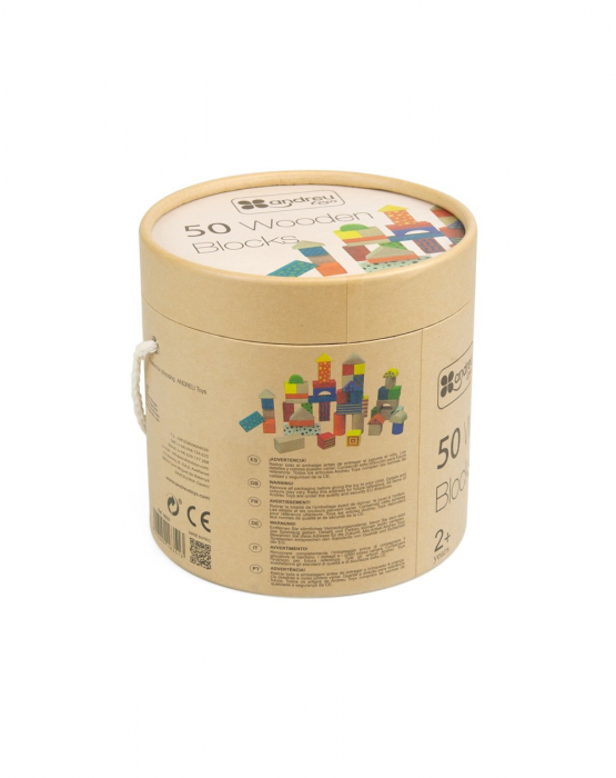 Set pentru construit, 50 piese lemn, colorate [3]