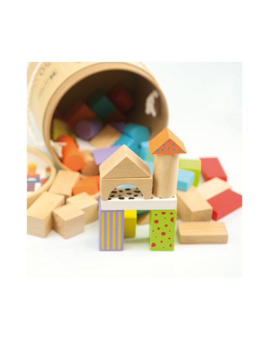 Set pentru construit, 50 piese lemn, colorate [2]