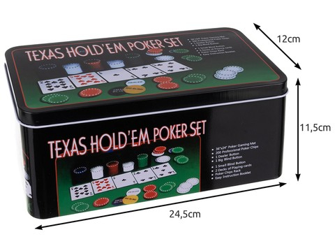 Set Poker Texas HoldΓÇÖem 200, jetoane si carti, cutie metalica [6]