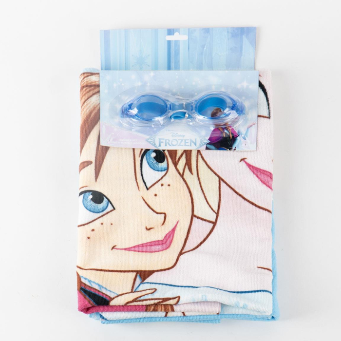 Set prosop poliester cu ochelari inot Frozen Disney,140x70 cm [8]