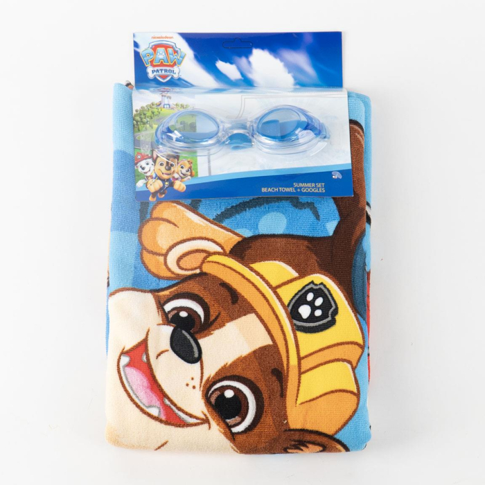Set prosop poliester cu ochelari inot Paw Patrol,140x70 cm [8]