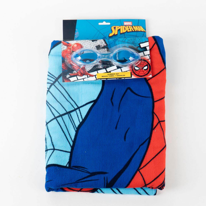 Set prosop poliester cu ochelari inot Spiderman,140x70 cm [7]