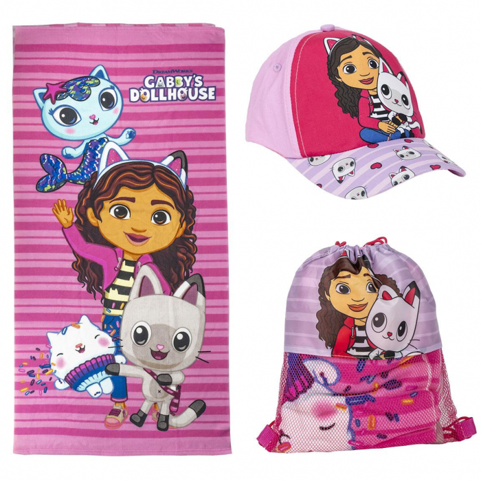 Set Prosop sapca si sac sport Gabby's Dollhouse,140x70cm [1]