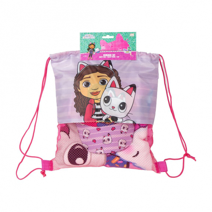 Set Prosop sapca si sac sport Gabby's Dollhouse,140x70cm [10]