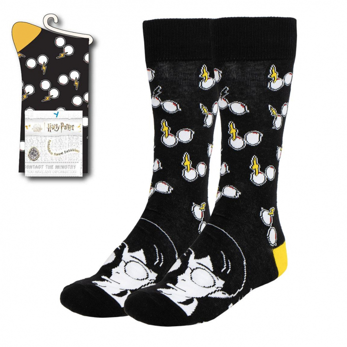 Sosete lungi Harry Potter alb si negru, M 38-45 EU [1]