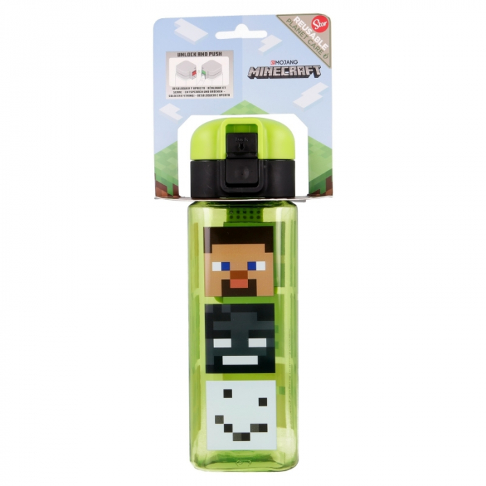 Sticla apa copii forma patrata cu siguranta, Minecraft, 550 ml [6]
