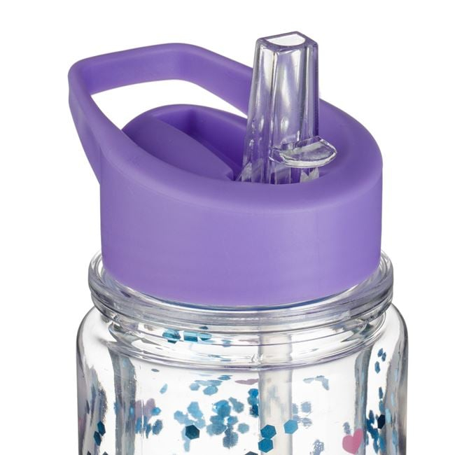 Sticla flip top transparenta cu perete dublu si capac, Lilo Stitch glitter 500ml [3]