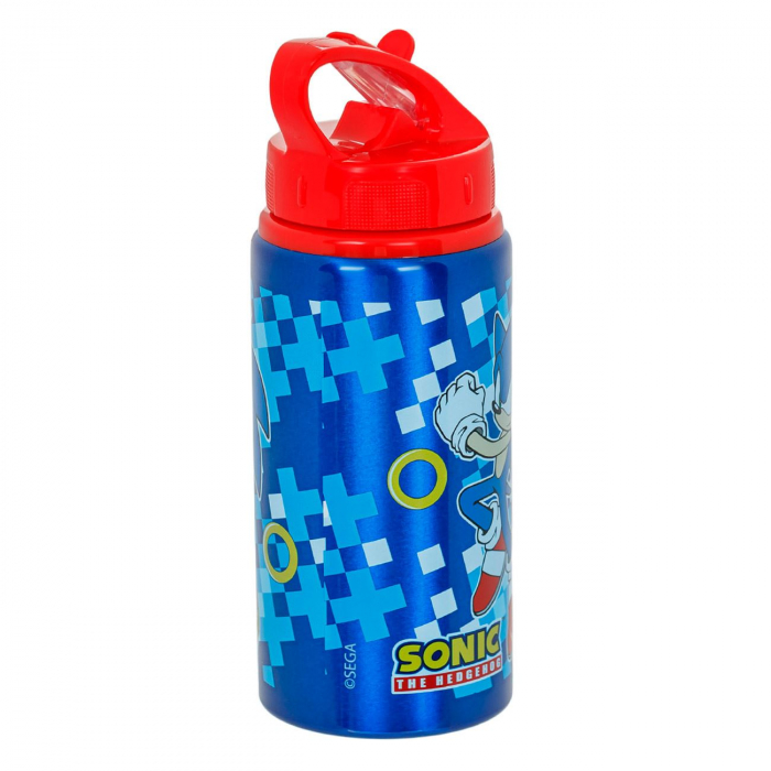Sticla de apa cu pai, din aluminiu, 500 ml, Sonic, pentru scoala si gradinita [3]