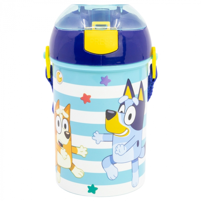 Sticla din plastic cu pai si curea, Bluey 450 ml [1]