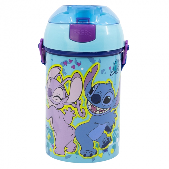 Sticla din plastic cu pai si curea, Lilo & Stitch 450 ml [1]