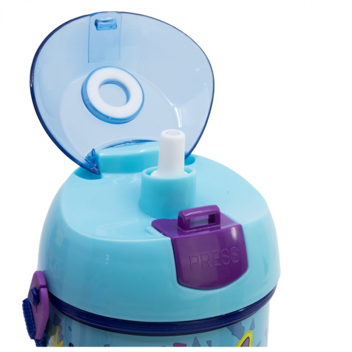 Sticla din plastic cu pai si curea, Lilo & Stitch 450 ml [4]