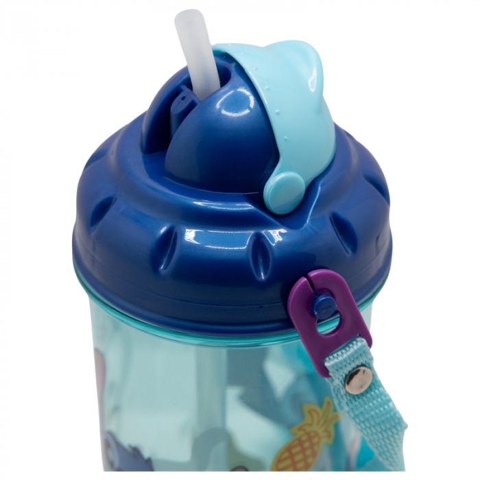 Sticla din plastic cu pai si curea, Lilo & Stitch 465ml [3]