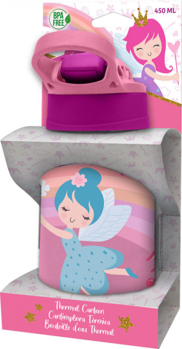 Sticla termos din inox, fara BPA, 400 ml, Fairy Princess [2]