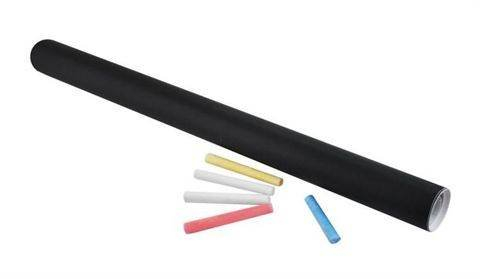 Tabla de scris tip autocolant pentru perete, 45x200 cm, pentru copii, negru + creta [5]