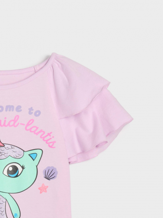 Tricou bumbac, maneca scurta cu volane, Gabby's Dollhouse [5]