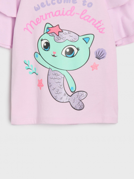 Tricou bumbac, maneca scurta cu volane, Gabby's Dollhouse [7]