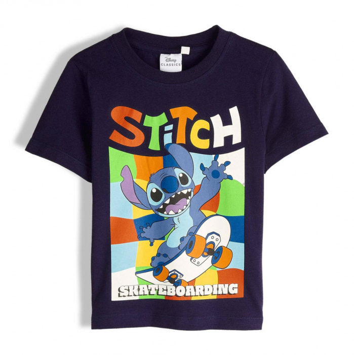 Tricou bumbac maneca scurta Lilo & Stitch Skateboarding [1]