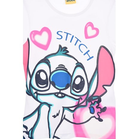 Tricou din bumbac de vara cu maneca scurta Stitch in Love [3]
