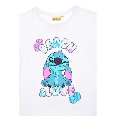 Tricou bumbac maneca scurta Stitch Beach&Love [3]